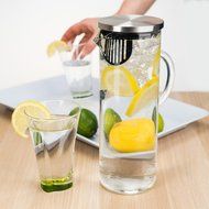 bobuCuisine&rsquo;s Elegant Chill Water Pitcher &ndash; Stunning Scandinavian Design &ndash; Premier Quality Borosilicate Glass... N3