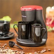 Ovente CM3BR Two Serving Coffeemaker with 2 Ceramic Personal Cups