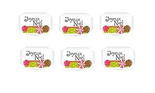 12ct Joyeux Noel Peppermint Edible 3inch Large Cupcake/Cookie Image Kit