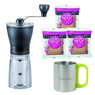 Hario Coffee Mill (A-set) Coffee Mill Slim Grinderless MSS-1TB New Model + Coffee Paper Filter, Natural, 100 count...