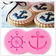 Genenic Silicone Fondant Baking Tool Mold Mould Anchor Ship Wheel Cake Decor N2
