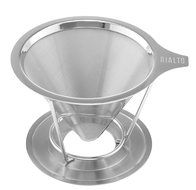RIALTO Permanent Coffee Filter - Stainless Steel Pour Over Coffee Dripper - Reusable cone with pour over coffee...