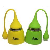 Premium Silicone Tea Infuser - Set of 2 Water drop Tea Strainers - Silicone handle &amp; Drip Tray Stainless Steel...