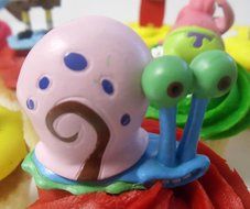 Spongebob SquarePants 11 Piece Birthday Cupcake Topper Set Featuring 2&quot; to 3&quot; Cupcake Toppers of Squidward, Sandy... N9
