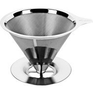 Stainless Steel Coffee Filter and Stand, Reusable Cone Shaped Dripper for Pour-Over Brewing and Straining Tea... N3