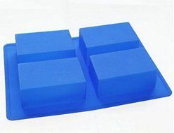 DD-life 4-Cavity Plain Basic Rectangle Soap Mold Handsize Silicone Mould for Homemade
