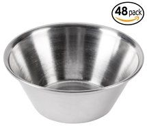 Individual Condiment Sauce Cups and Dish Scraper, Stainless Steel - 1.5 Ounce (24) N2