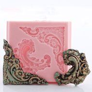 Corner Victorian Scroll Work Silicone Mold Food Safe Fondant, Chocolate, Candy, Resin, Polymer Clay, Craft, Jewelry... N2