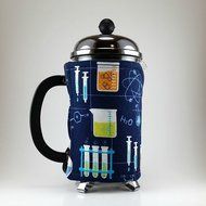 French Press Cozy Cover, 8 cup, Cafetiere Cosy, Science, Geeky, Chemistry N3