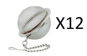 Norpro 5504 Tea Ball, Stainless Steel Mesh, 2.5-In. - Quantity 12
