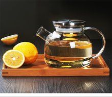 Ceramic Story Glass Water Pitcher With 304 Stainless Steel Lid,Large Water Pot, Glass Teapot, Iced Tea Pitcher... N7