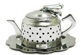 Stainless Steel Teapot Shaped Tea Infuser with Tray