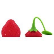 Generic Strawberry Design Silicone Tea Infuser Strainer Red and Green N2
