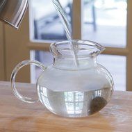 Primula Blossom Glass Teapot &ndash; Wide Mouthed Borosilicate Glass &ndash; 40 oz. &ndash; Dishwasher and Microwave Safe &ndash; Clear... N8