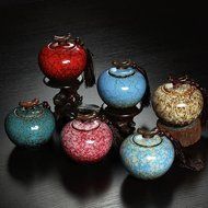 XDOBO Retro Ceramic Tea Tin Seal Pot Tea Storage Canister Food Storage Container (Pink) N14