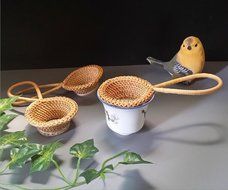 Belabeno Handmade Natural Wooden Rattan Tea infuser filters N5
