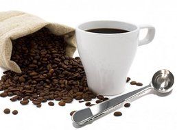 Stainless Steel Durable Bag Grip Clip &amp; Coffee Spoon / Tea Scooper Food Storage - 2 Pack N4