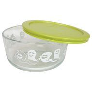 Pyrex 7201 4 Cup Ghost Glass Bowl and 7201-PC Edamame Green Lid