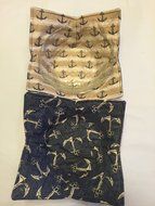 Anchors in Navy - handmade, Hot Cold Bowl Cozy,Microwave Bowl Cozie,Fabric Trivet,Hot pad,Pot Holder,Cotton Fabric...