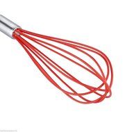 11-inch Ballon Whisk Red Kitchen Mixer Balloon Wire Egg Beater Tool Spus Handle N3