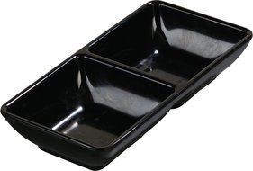 Carlisle 086203 Melamine Double Square Ramekin, 4-oz. Capacity, 5-3/4 x 2-3/4 x 1", Black (Case of 24) N5