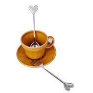 1 X Lover Heart Spoon Fork Set Wedding Favors by Generic N4