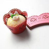 Kuke 24 Pcs Exquisite Flower Rose Laser Cut Cupcake Wrappers Cupcake Liners Muffin Container for Baby Shower Baby... N4