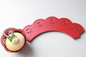 Kuke 24 Pcs Exquisite Flower Rose Laser Cut Cupcake Wrappers Cupcake Liners Muffin Container for Baby Shower Baby... N5