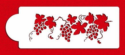 Designer Stencils C049 Small Grapevine Cake Stencil, Beige/semi-transparent N2
