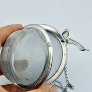 UCEC Practical Stainless Steel Spoon Sphere Spice Strainer Squeeze Filter Tea Ball Mesh Infuser (6.6cm) N3