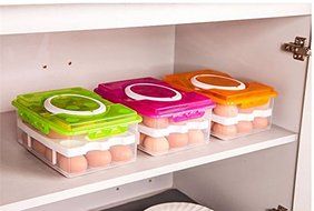Egg Storage Box Food Container Keep Eggs Fresh Organizer Kitchen Supplies (Red) N8