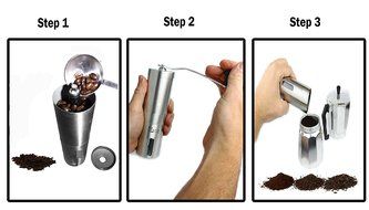 Manual Coffee Grinder, Premium Stainless Steel, Acrylic Glass, Ceramic Burr Grinder, Durable Coffee &amp; Spice Mill... N9