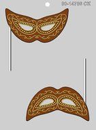 CK Products 4-1/2-Inch Mardi Gras Mask Sucker Chocolate Mold