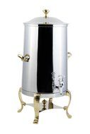Bon Chef 40005 Stainless Steel Aurora Insulated Coffee Urn, 5 gal Capacity, Brass Accents