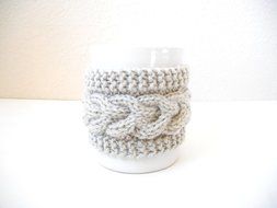 Hand Knit Cabled Mug Cozy N4