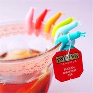 Moolecole Tea Infuser Label For Hanging Tea Bag Environmental Silicone Snails Clip (Six Colors, Set of 6, 1 Set) N4