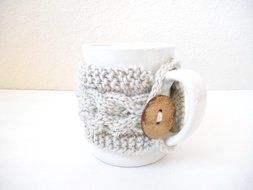 Hand Knit Cabled Mug Cozy N5