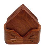 Crafts'man Handmade Beautiful Retro Wood Coaster Set N6