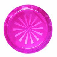 Party Essentials Hard Plastic 12-Inch Round Serving Trays, Purple, 2Pk N6