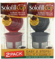 Solofill Cup, Refillable Cup For Keurig Single serve cups Brewers, Red/Black and Green (Pack of 3) N3