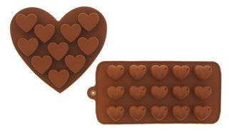 Silicone Chocolate Hard Candy Mold Set Heat Resistant - 2 Piece Set - 5.5" x 5.5", 8" x 4" N3
