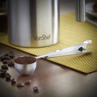 VonShef Stainless Steel Ground Coffee Measuring Spoon/Scoop with Bag Clip N2