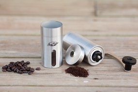 Leeko Manual Stainless Steel Portable Travel Coffee Grinder with Adjustable Ceramic Burr - Hand Crank Coffee Mill... N7