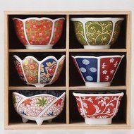Saikai Pottery Colorful Japanese traditional pattern 6 small plates from Japan 52295 N2