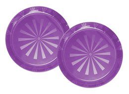 Party Essentials Hard Plastic 12-Inch Round Serving Trays, Purple, 2Pk N7