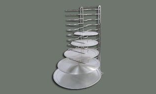 ChefGiant Pizza Pan Rack,15 Slot and 4 Wide Rim Pizza Pans 18"