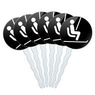 Set of 6 Cupcake Picks Toppers Decoration Sports and Hobbies - Bowling Ball N50