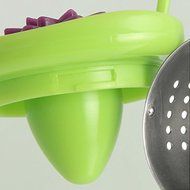 Fackelmann 49115 2x2, 8" Tea Ball "Lotus" With Cup, Green/Pink/Grey N5