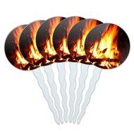 Set of 6 Cupcake Picks Toppers Decoration Sports and Hobbies - Bowling Ball N52