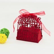 50PC Candy Box,Morecome Birdcage Flowers Laser Cut Favor Candy Box (Purple) N15